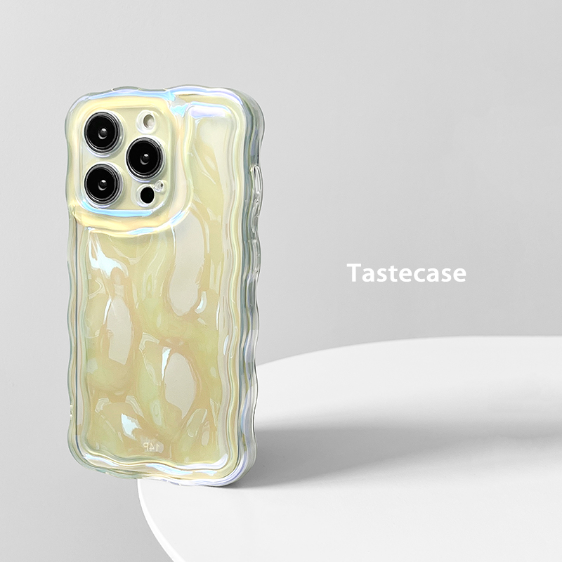 Tastecase炫彩镭射渐变立体褶皱手机壳适用苹果iPhone15ProMax高级感14Pro个性13创意12凹凸手感防摔保护壳