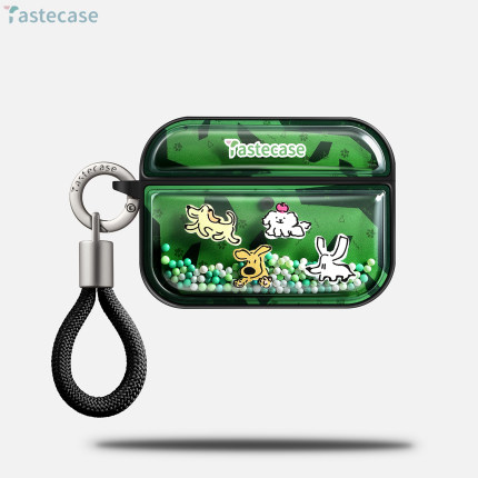 Tastecase绿色可爱小狗耳机套适用苹果AirPodsPro三代磁吸耳机保护套原创泡泡珠蓝牙AirPods4/3/2创意耳机壳
