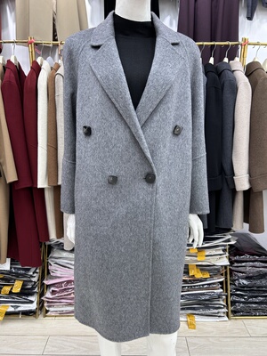 2025冬季新款双面羊绒大衣年轻时尚中长款宽松显瘦白色羊毛呢外套