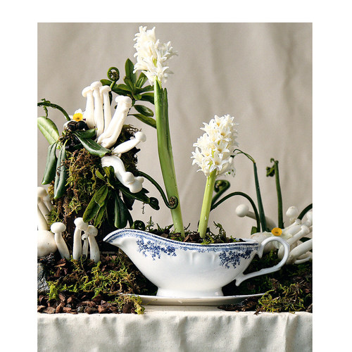 久伴法式青花船形陶瓷骨瓷花盆