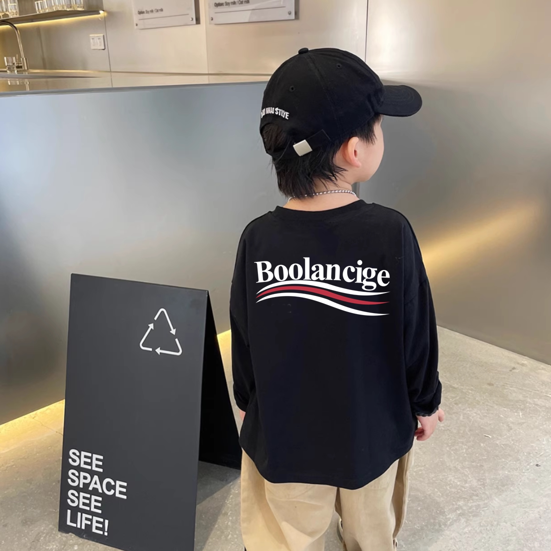 休闲潮流童装儿童长袖t恤男童女童打底衫纯棉中大童宽松2026春秋