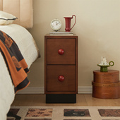 实木覆古床头柜卧室小型30cm窄边柜2025新网红超窄床边收纳置物柜