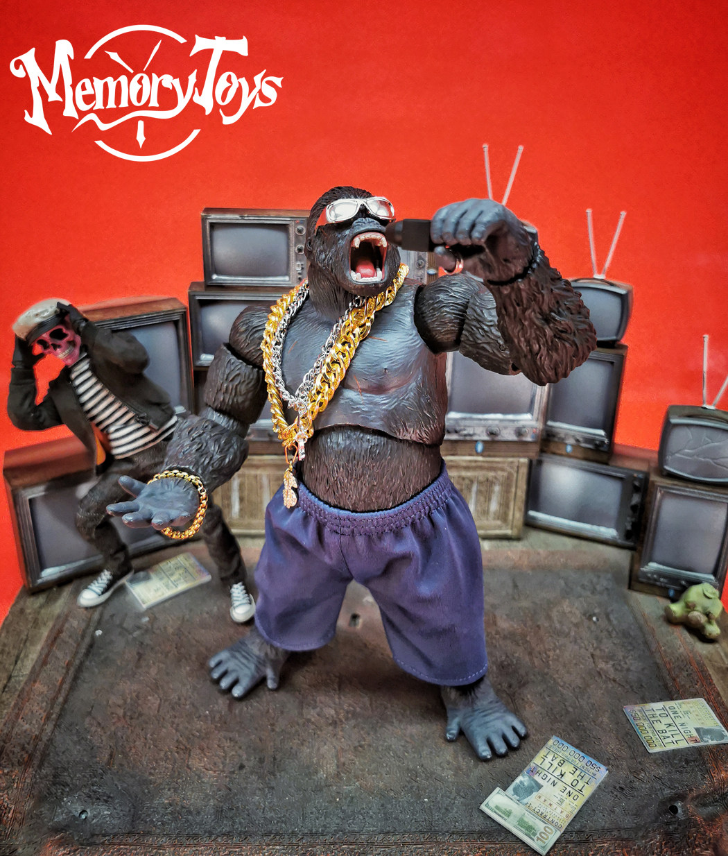 正版Mr.G潮流黑帮猩猩金刚可动人偶布衣手办模型玩具潮玩