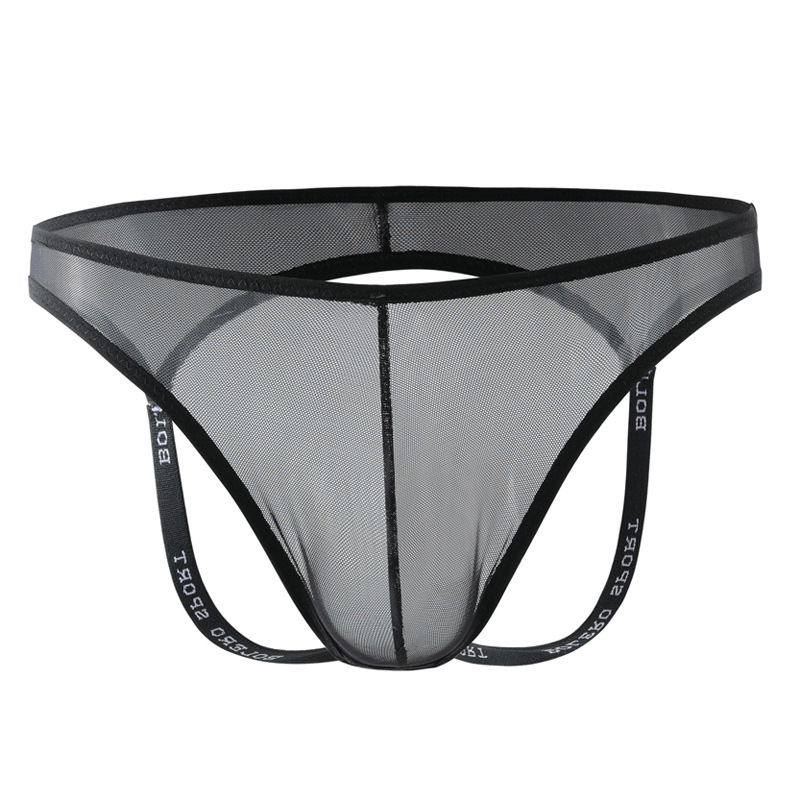 透明双丁内裤男丁字裤网纱纯色