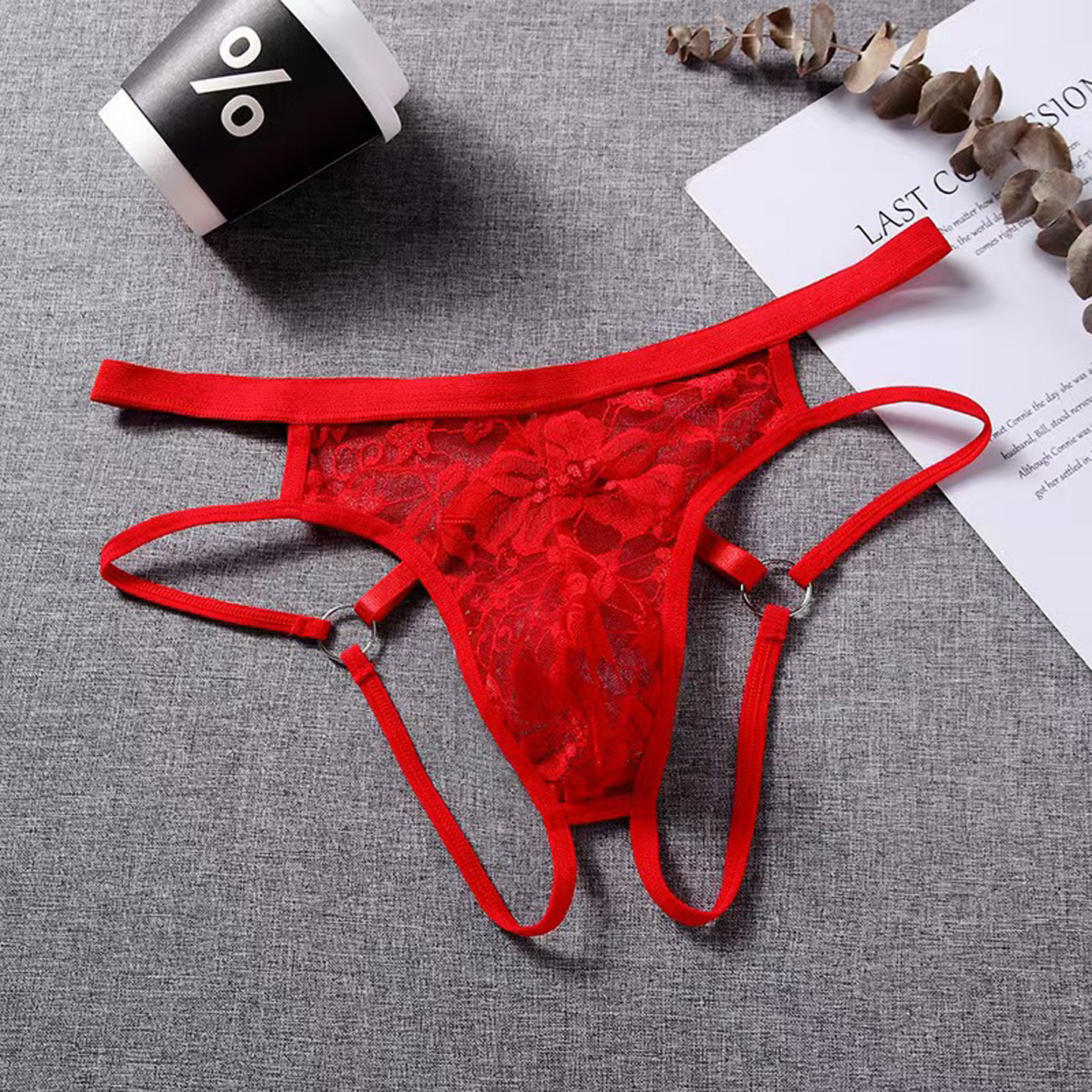 透明蕾丝双丁内裤男低腰纯色U凸弹力性感裤衩透气丁字裤男生短裤,女士内衣/男士内衣/家居服,女丁字裤,淘宝优惠券,粉丝福利购,淘宝优惠卷