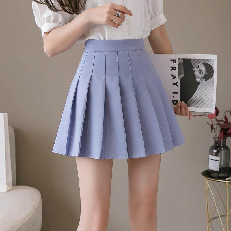 ins潮超火的小摆裙短裙女夏学生显瘦百褶裙防走光a字半身裙蓬蓬裙