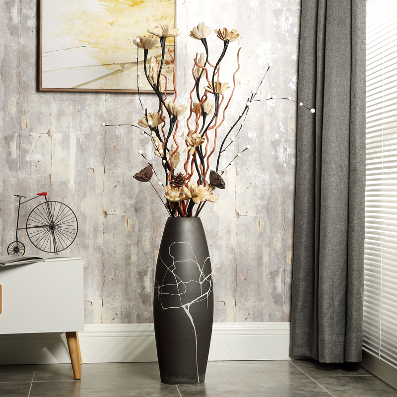 景德镇欧式现代简约陶瓷花瓶居家客厅电视柜落地装饰摆件玄关大号