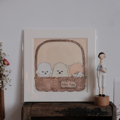 Hi Lovely.正版授权皮革插画原创治愈系动物系列微喷装饰画