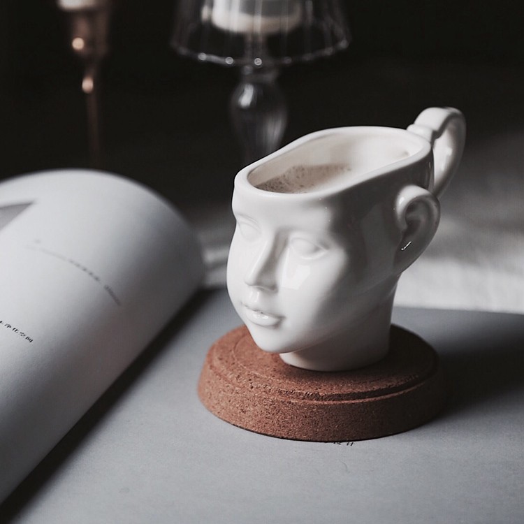 设计师北欧人脸造型精致咖啡杯碟
