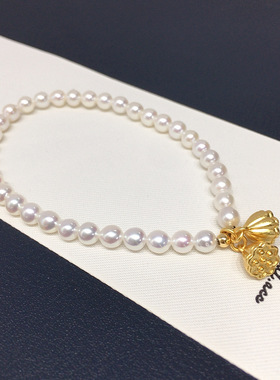 天然淡水珍珠手链沙金保色福锁