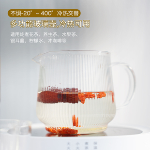 养生壶电炖杯配件小型煮花茶烧水杯耐高温高硼硅玻璃炖盅水杯通用