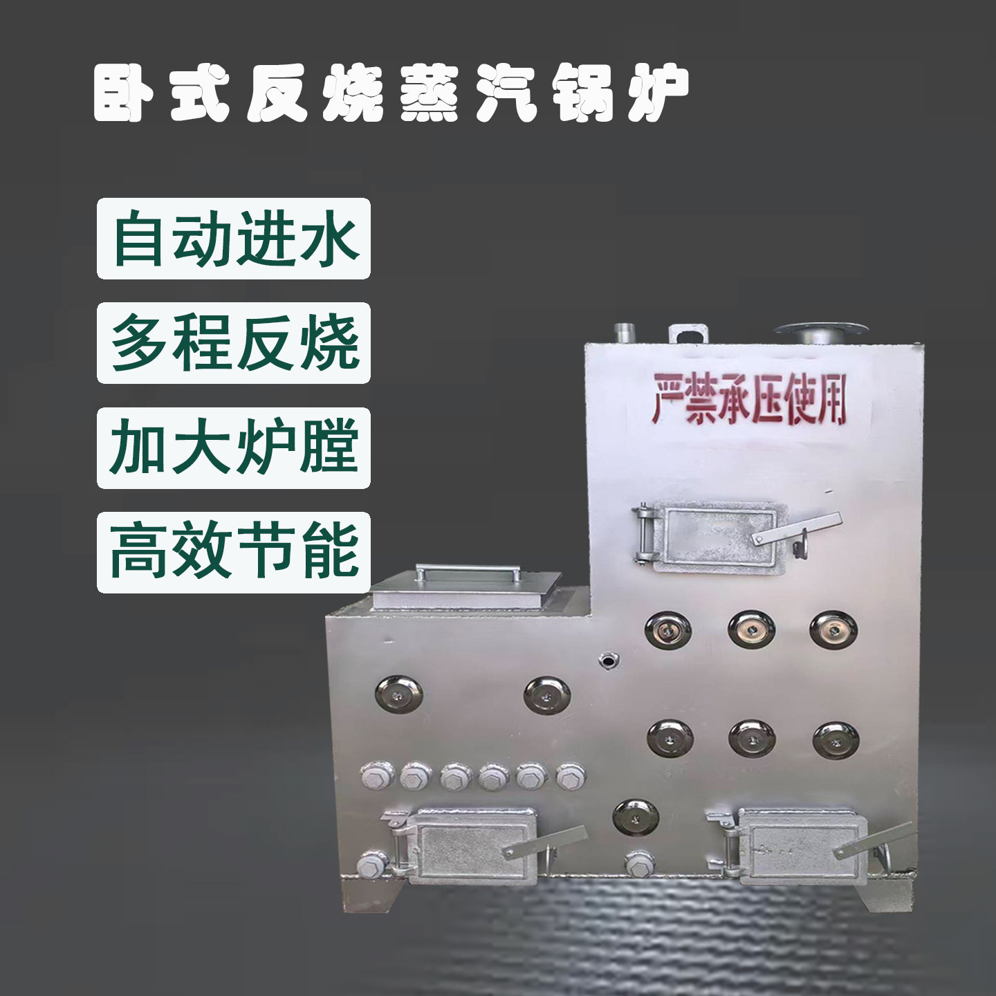 小型卧式反烧燃煤木材蒸汽锅炉灭食用菌酿酒烤酒煮豆腐浆养殖煮料