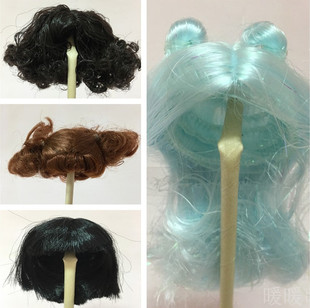 正散娃娃假发套 假毛 6分 8分BJD 适合头围约13cm波波头彩发 配件