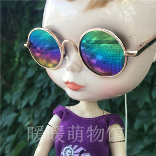 清仓！炸毛EXO玩偶小布blythe 沙龙娃娃可用金属偏光圆眼镜反光太