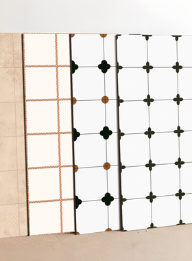 法式几何花片60x120卫生间墙面砖厨房阳台地砖哑光防滑白坯广东砖