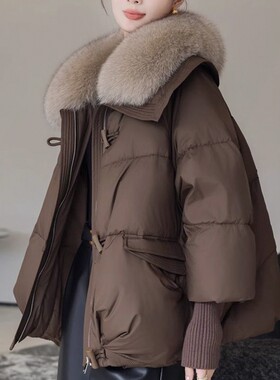 冬季女羽绒棉服新款加厚棉袄带毛领2026韩版棉衣宽松洋气外套短款