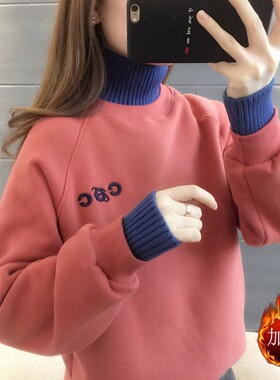 加绒秋冬季卫衣女士上衣加厚新款宽松女装韩版爆款2026年冬装外套
