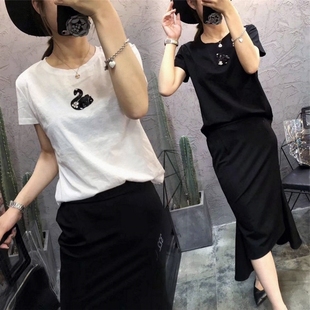 欧洲站女装夏季女性感新款欧货港风时尚女装后背镂空短袖T恤小衫