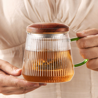 玻璃茶杯女士个人专用茶水分离杯办公室茶具耐高温水杯男泡茶杯子