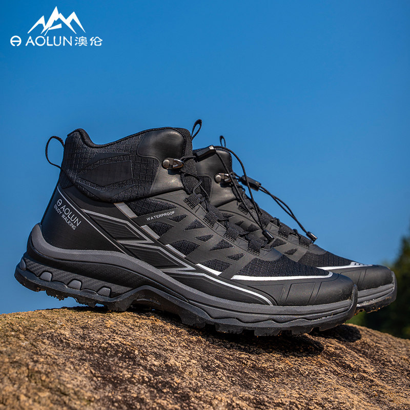 澳伦户外高帮男鞋防水透气登山鞋防滑耐磨冬季新款靴子越野跑鞋潮