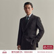 套装 男士 黄金线戗驳领双排扣套装 平圆方中重磅商务条纹西装
