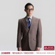 免烫商务抗皱戗驳领西装 平圆方中男士 30%羊毛翘肩西服套装