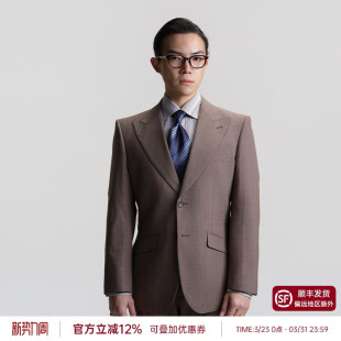 免烫商务抗皱戗驳领西装 平圆方中男士 30%羊毛翘肩西服套装