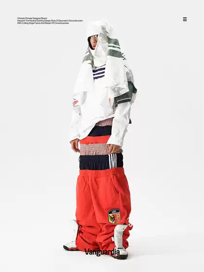 Vanguardia Sagging West Coast Style Sports Three-Waistband Patchwork Red Pure Cotton Loose Long Pants Sweatpants