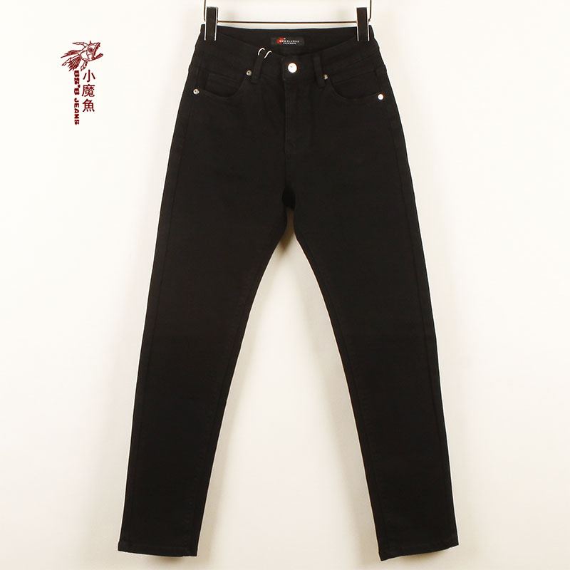 小魔鱼专柜正品黑色女牛仔裤