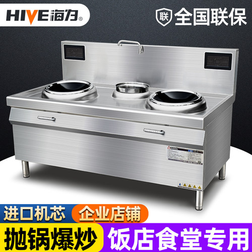 海为商用电磁炉大功率双炒一温灶