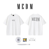 HEOAR短袖 男女国潮美式 渐变宽松情侣纯棉休闲上衣T恤衫 MEDM 夏季