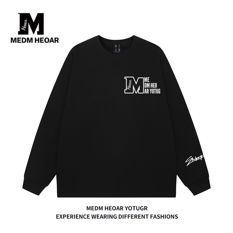 【MEDM】秋季刺绣logo基础长袖T