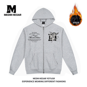 MEDM HEOAR天使和平鸽拉链连帽卫衣男女宽松情侣潮牌秋冬开衫 外套