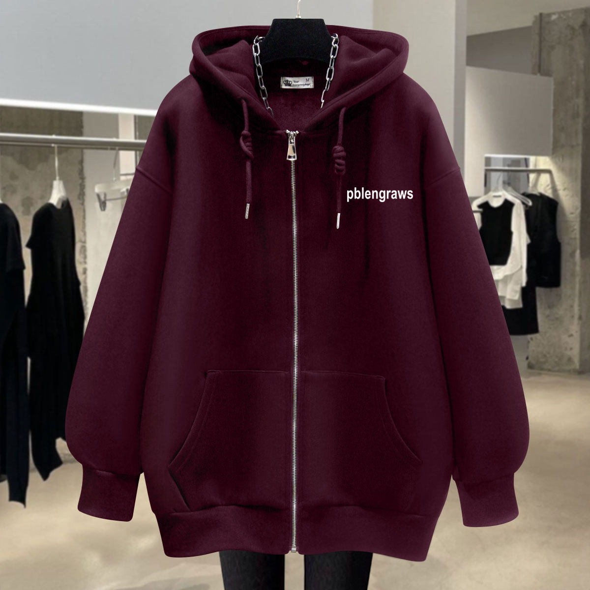 安哥拉红连帽卫衣女加绒2025新款秋冬薄款宽松拉链开衫外套中长款,女装/女士精品,卫衣/绒衫,淘宝优惠券,粉丝福利购,淘宝优惠卷