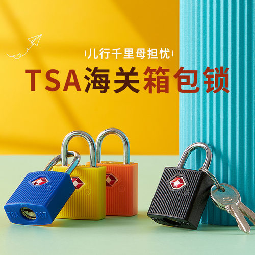 新品 TSA海关挂锁4只袋装通开钥匙 箱包防盗锁老人易用箱包锁