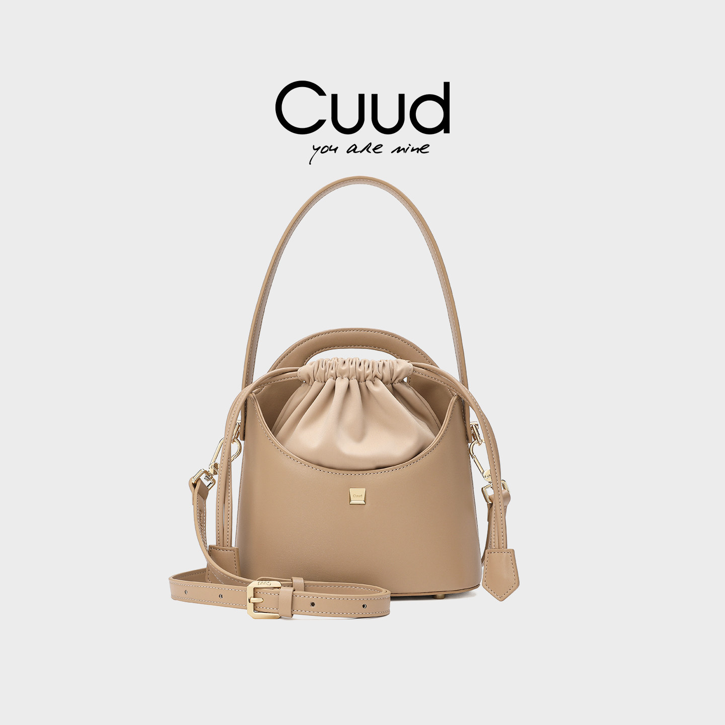 【专柜】2026新款小众抽绳高级感水桶包美拉德风通勤单肩斜挎包,箱包皮具/热销女包/男包,水桶包,淘宝优惠券,粉丝福利购,淘宝优惠卷