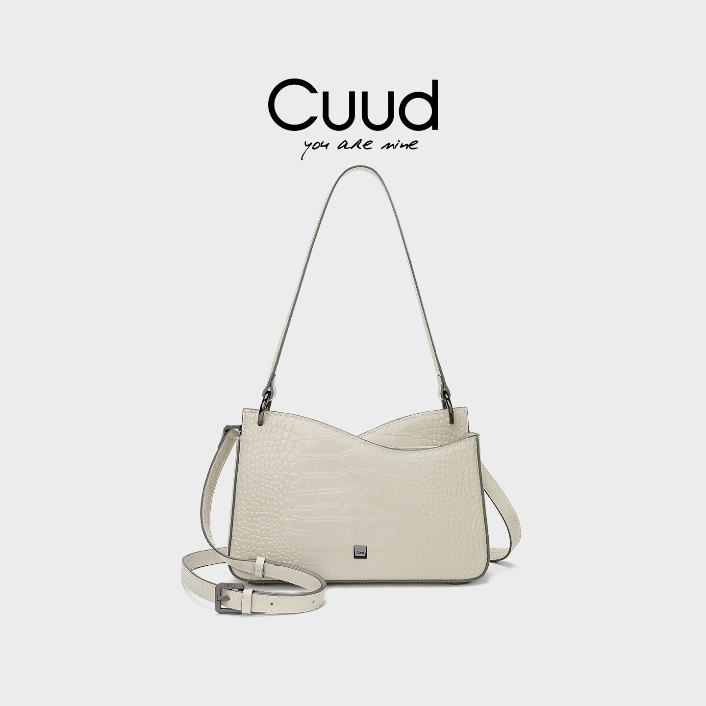 【专柜】Cuud2026冬季白色腋下包女高级感鳄鱼纹小众白色单肩女,箱包皮具/热销女包/男包,腋下包,淘宝优惠券,粉丝福利购,淘宝优惠卷
