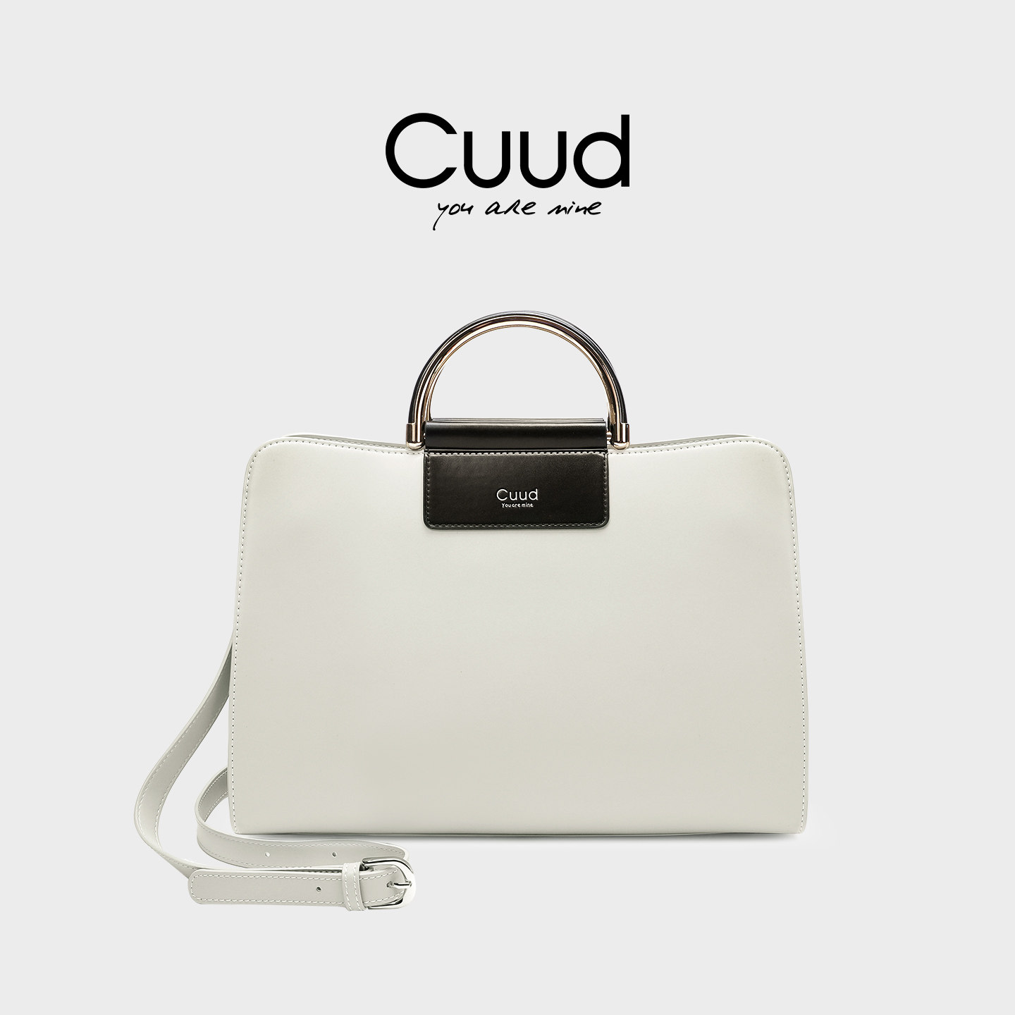 情人节礼物Cuud2026新款白色包包女商务大容量通勤手提包真皮斜挎