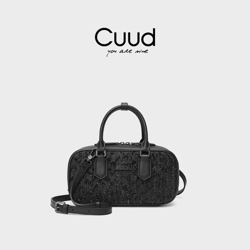 cuud牛皮波士顿牛皮女包