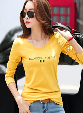 2025春装新款打底衫长袖t恤女白色修身韩版百搭洋气上衣外穿秋衣