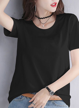 橘色宽松女士t恤短袖夏季韩版百搭正肩半袖体恤洋气显瘦纯色上衣