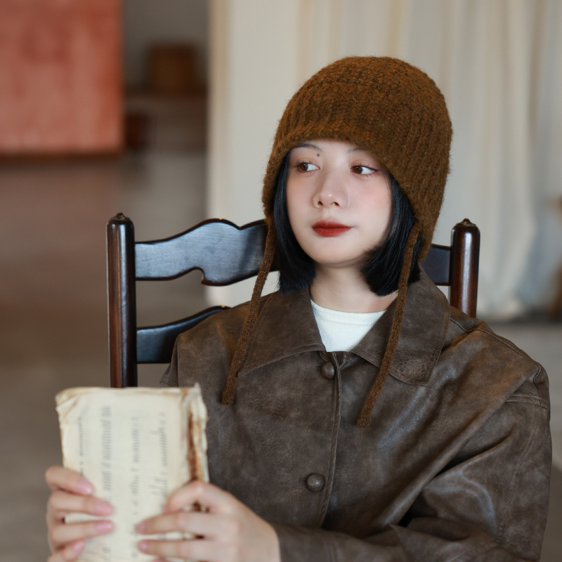 冬百搭针织毛线渔夫帽子女