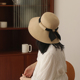 13CM大檐遮阳帽和纸草编草帽可折叠户外防紫外线百搭沙滩帽女夏
