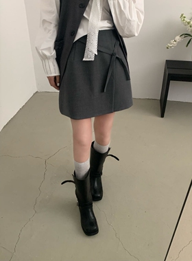 LIER正品1732韩系简约百搭休闲宽松显瘦高腰短裙小众设计半身裙女