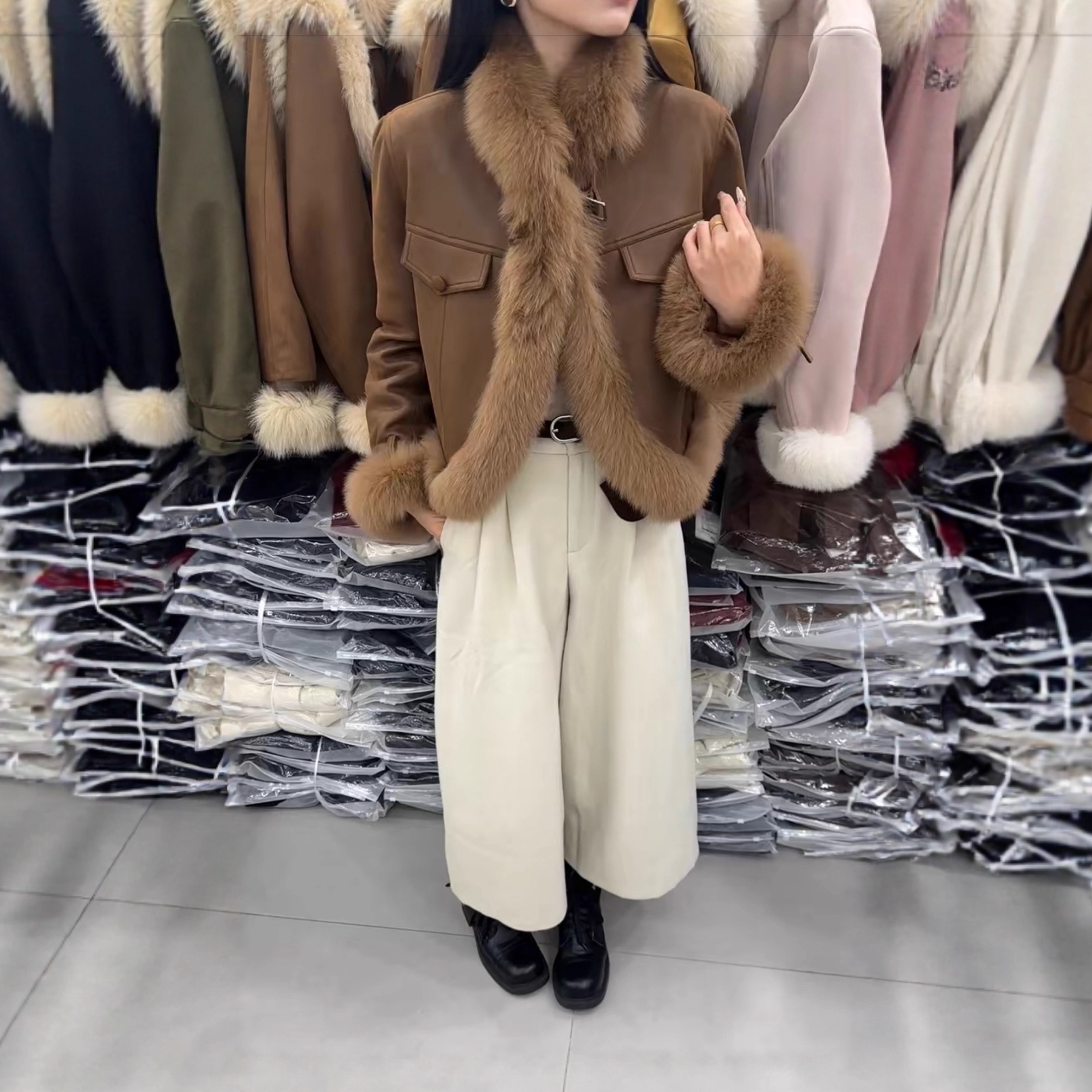 韩版宽松鹅绒短外套女