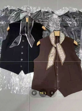 我的女孩25819韩版气质高级感西装马甲女秋小众别致短款无袖上衣