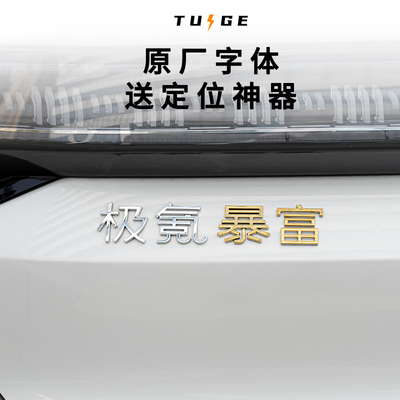 极氪暴富尾标至尊金极氪001007X高品质搞笑个性尾标