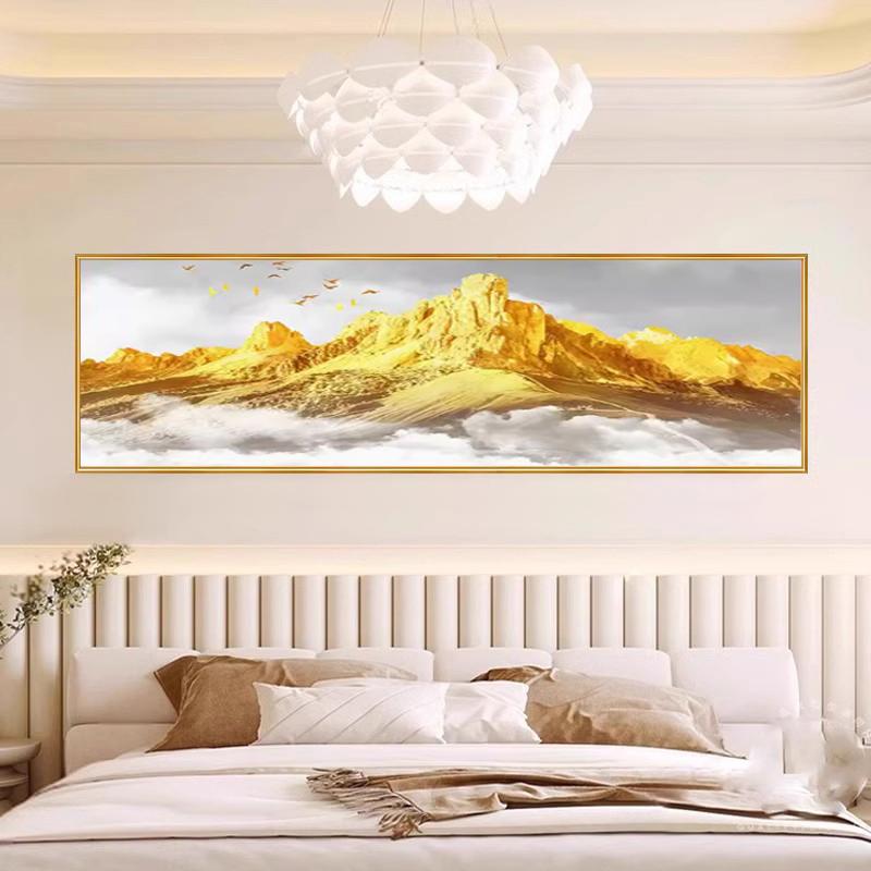 卧室床头背靠金山装饰画客厅贴画自粘中式沙发背景墙贴画壁画贴纸图片