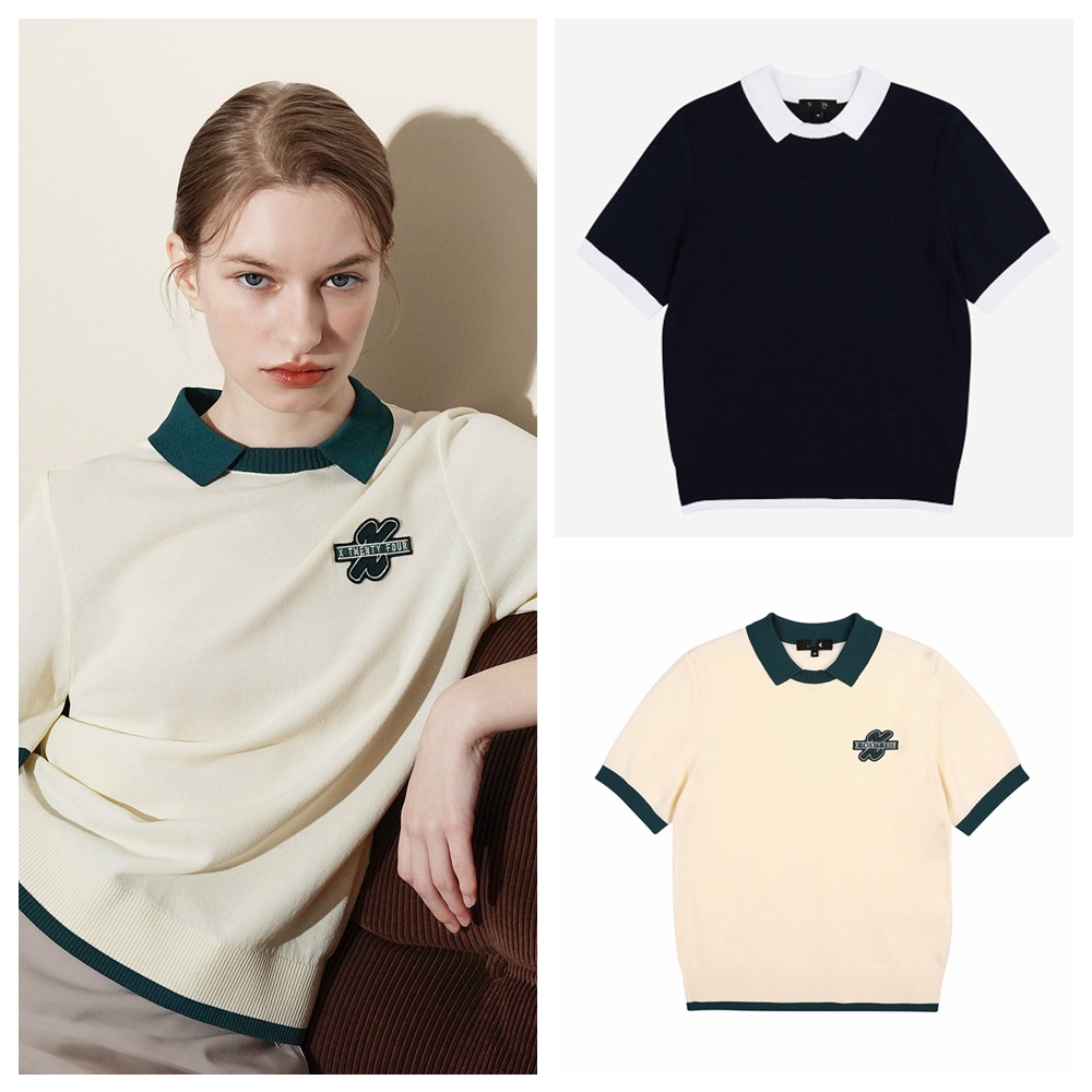 高尔夫女装翻领夏秋针织衫polo衣