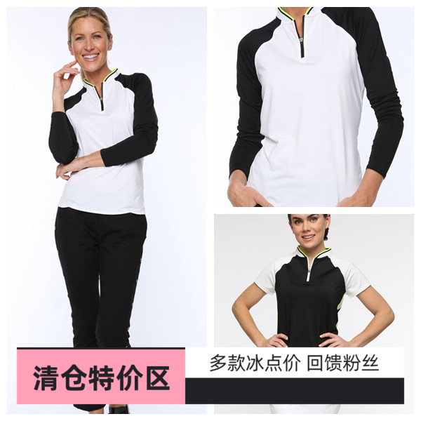 高尔夫女t恤上衣速干服装长袖